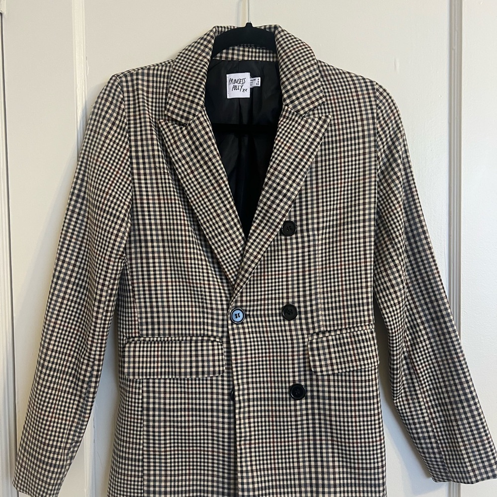 Princess Polly Black and White Checkered Blazer